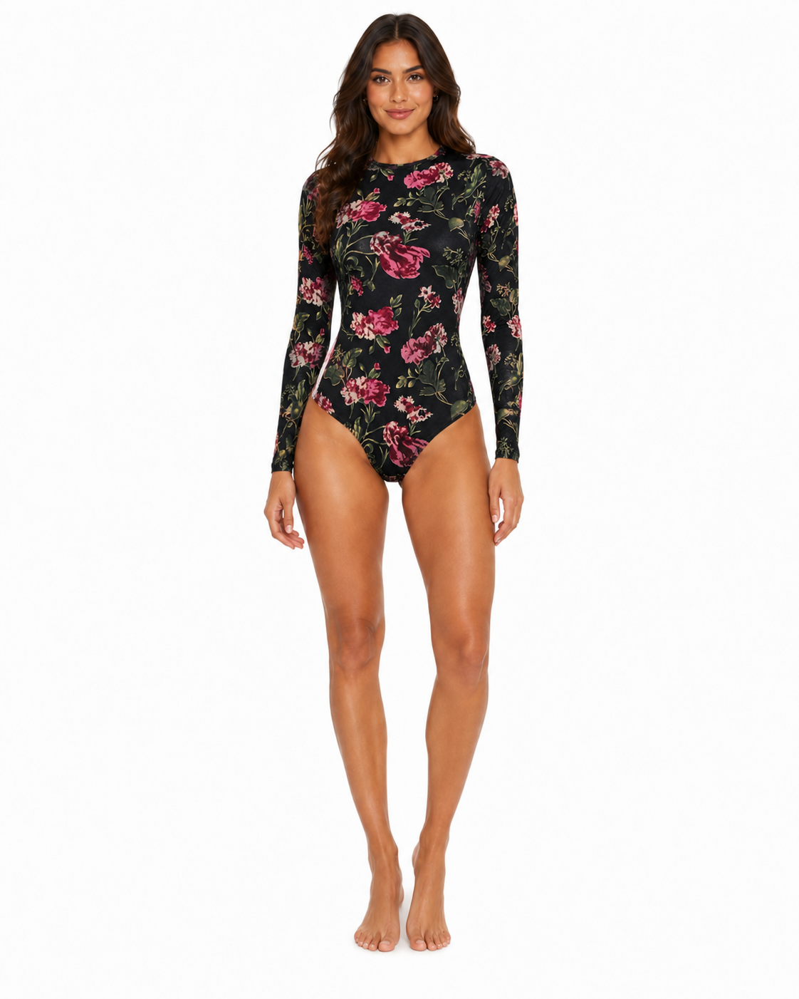 Body Floral de Manga Larga